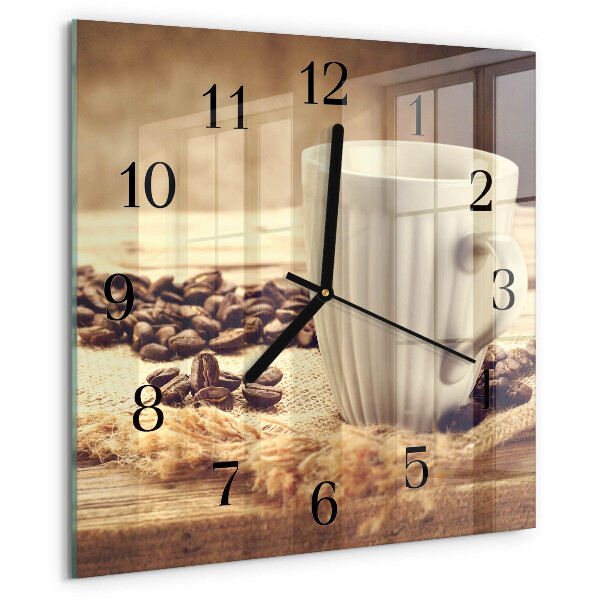 Square wall clock Coffee