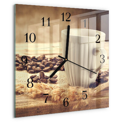 Square wall clock Coffee