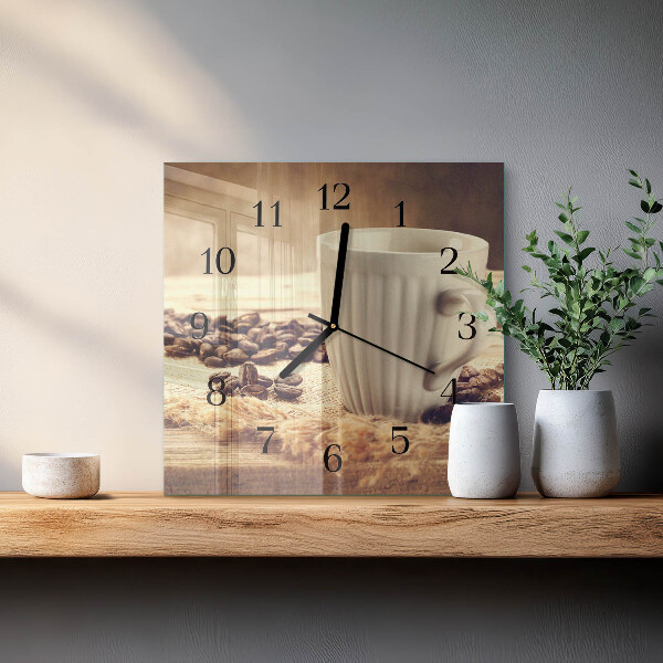 Square wall clock Coffee