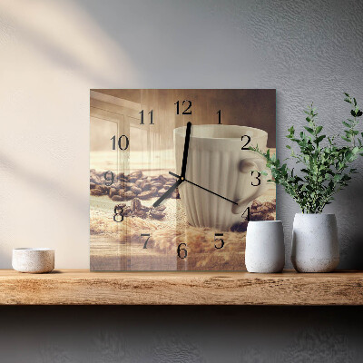 Square wall clock Coffee