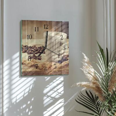Square wall clock Coffee