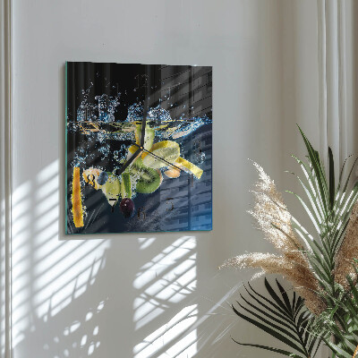 Square wall clock Fruit
