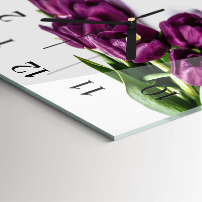 Square wall clock Tulips