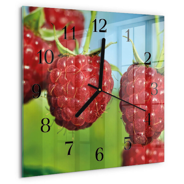 Square wall clock Raspberries