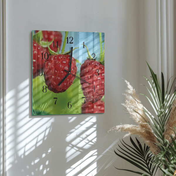 Square wall clock Raspberries