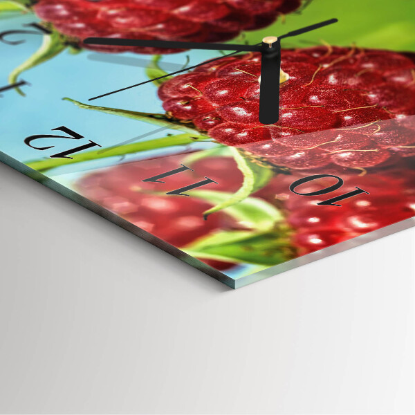 Square wall clock Raspberries
