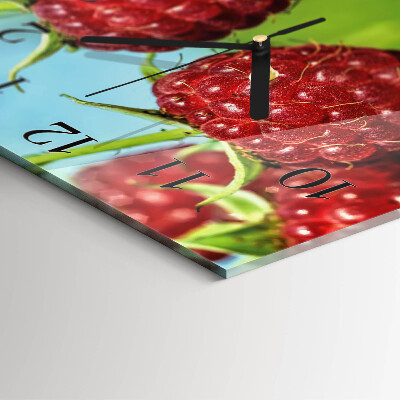 Square wall clock Raspberries