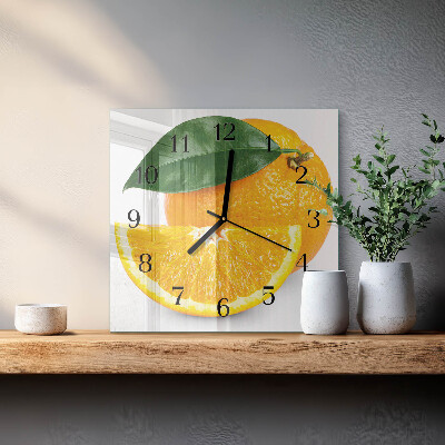 Square wall clock Oranges
