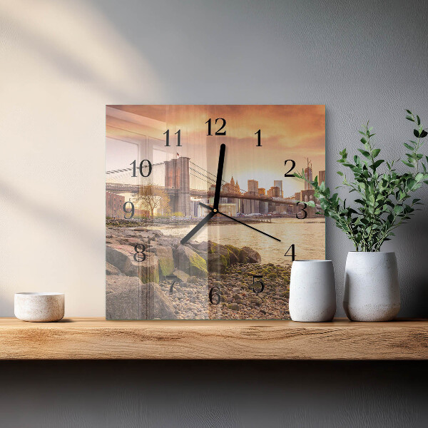 Square wall clock City of Bridges
