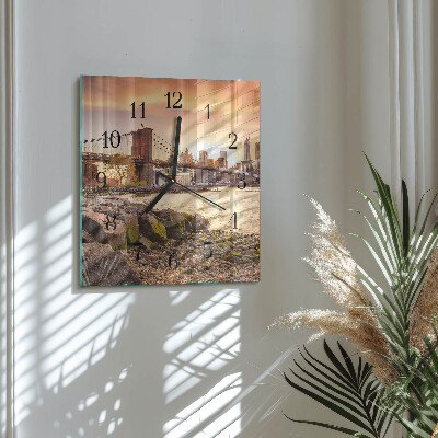 Square wall clock City of Bridges
