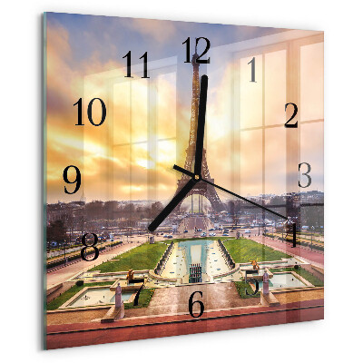 Square wall clock Eiffel Tower