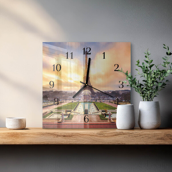 Square wall clock Eiffel Tower
