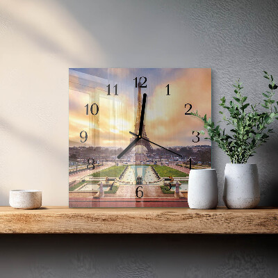 Square wall clock Eiffel Tower