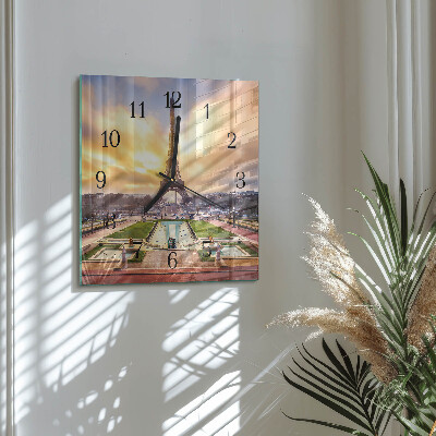 Square wall clock Eiffel Tower