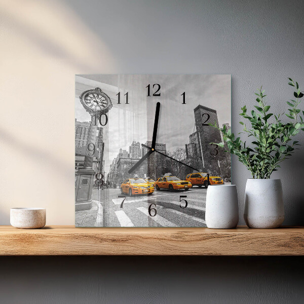 Square wall clock Taxi
