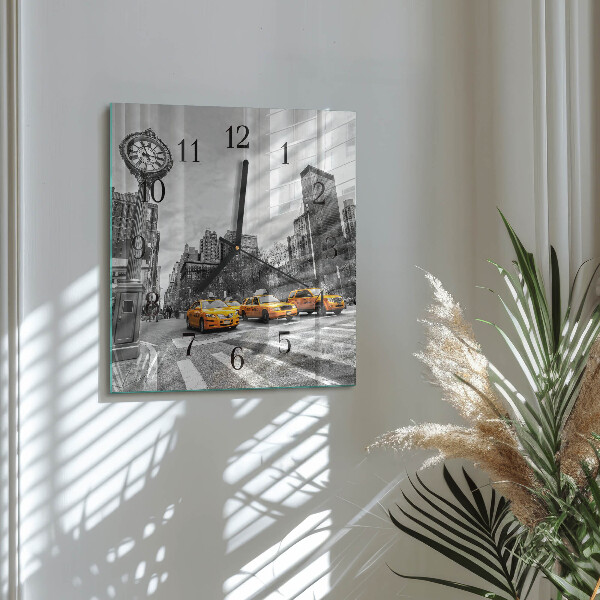 Square wall clock Taxi