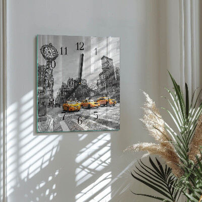 Square wall clock Taxi