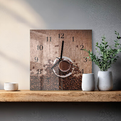 Square wall clock Coffee Beans