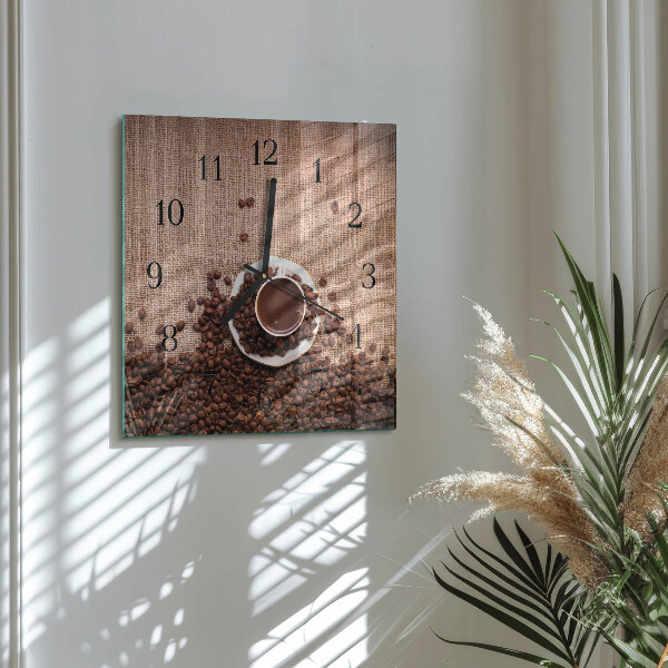 Square wall clock Coffee Beans