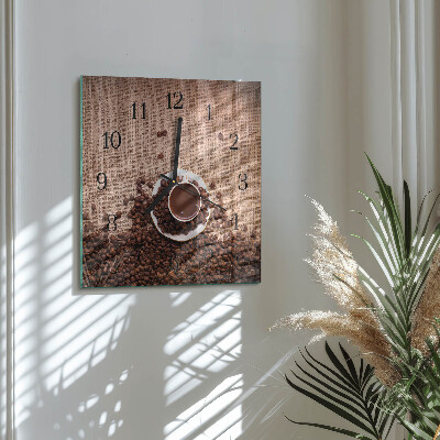 Square wall clock Coffee Beans