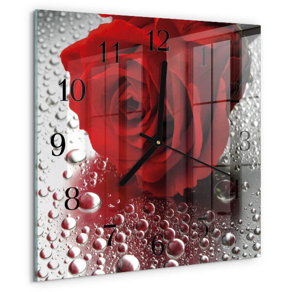 Square wall clock Rose
