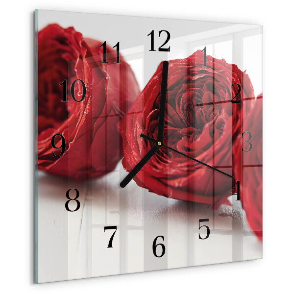Square wall clock Flowers