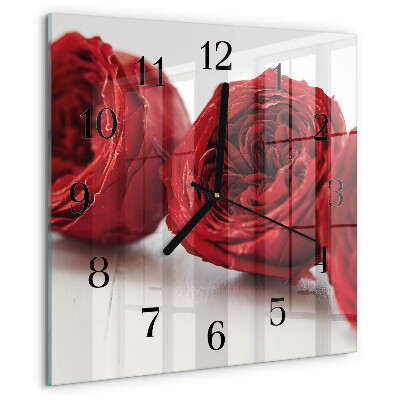 Square wall clock Flowers