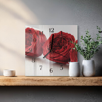 Square wall clock Flowers