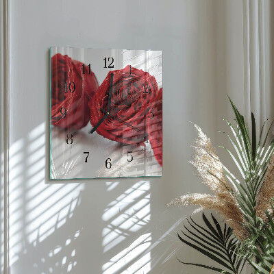 Square wall clock Flowers