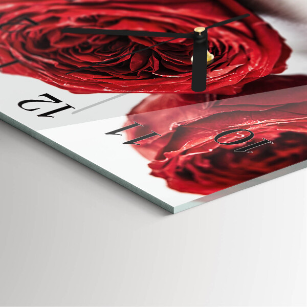 Square wall clock Flowers