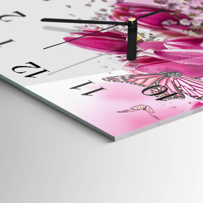 Square wall clock Butterfly
