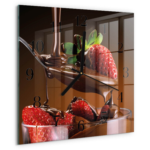 Square wall clock Chocolate Strawberries
