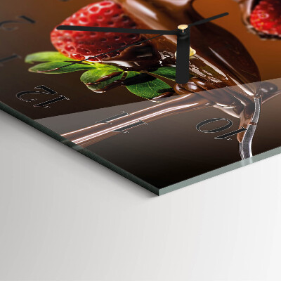 Square wall clock Chocolate Strawberries