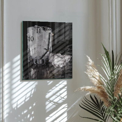Square wall clock Ice