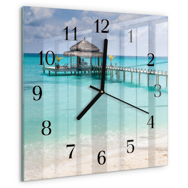 Square wall clock Beach