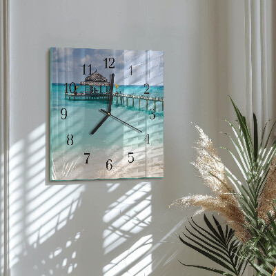Square wall clock Beach