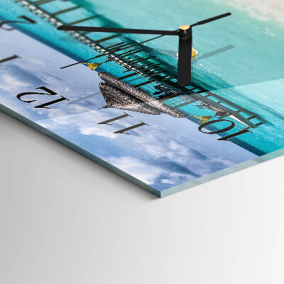 Square wall clock Beach