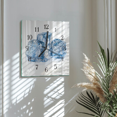 Square wall clock Ice