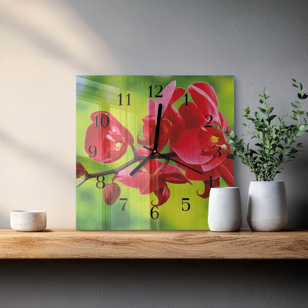 Square wall clock Orchid