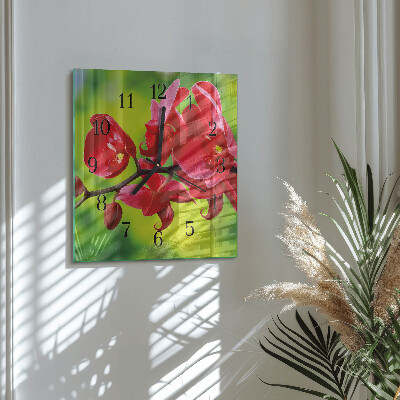 Square wall clock Orchid