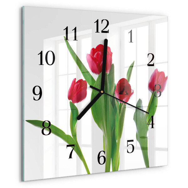 Square wall clock Tulips