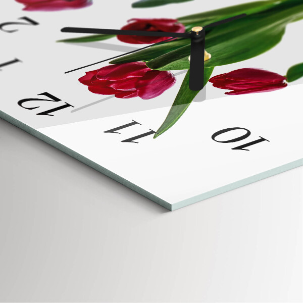 Square wall clock Tulips