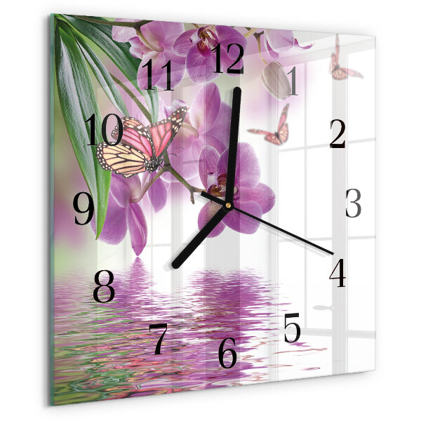 Square wall clock Butterflies