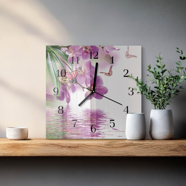 Square wall clock Butterflies