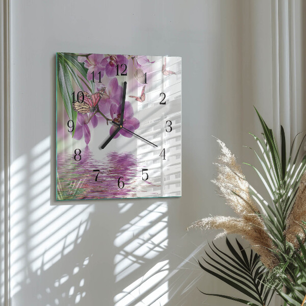 Square wall clock Butterflies