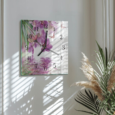 Square wall clock Butterflies