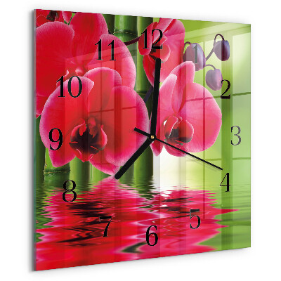 Square wall clock Orchid