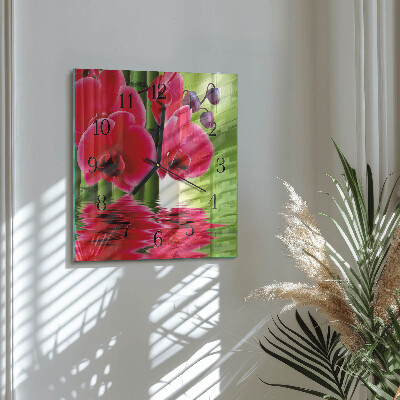 Square wall clock Orchid