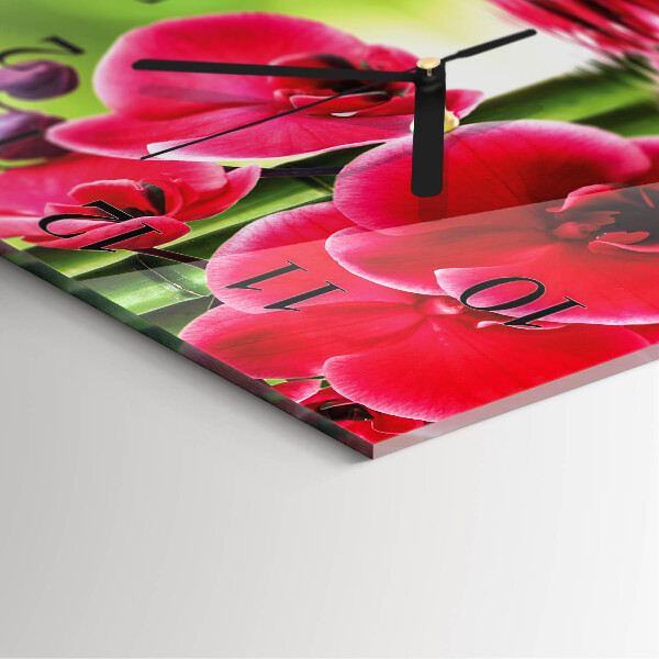 Square wall clock Orchid
