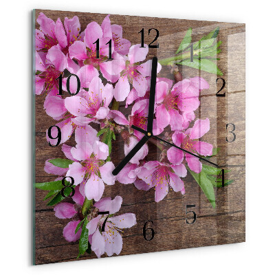 Square wall clock Flowers